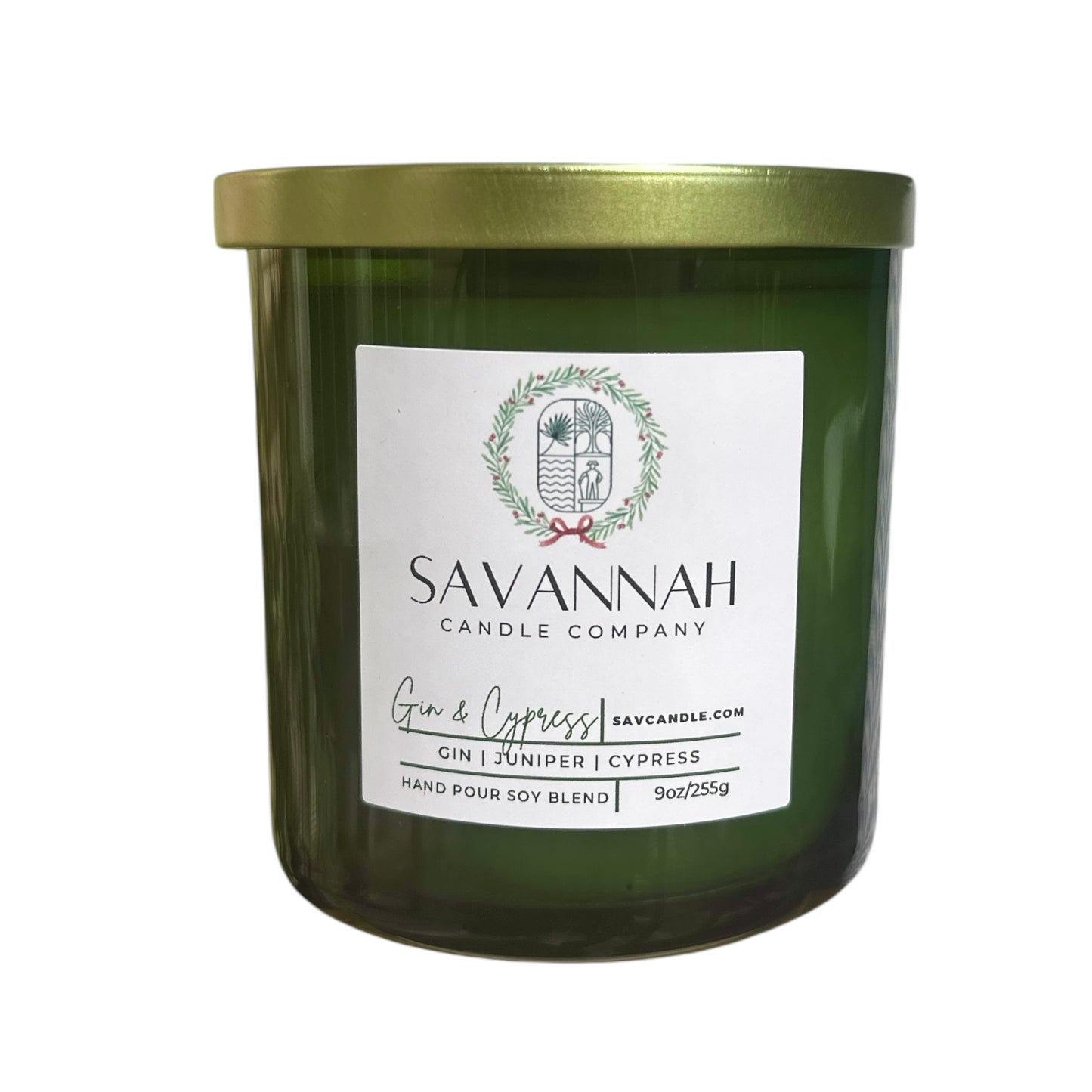 Gin & Cypress - 9oz - Green Glass/Gold Lid - Holiday 2025