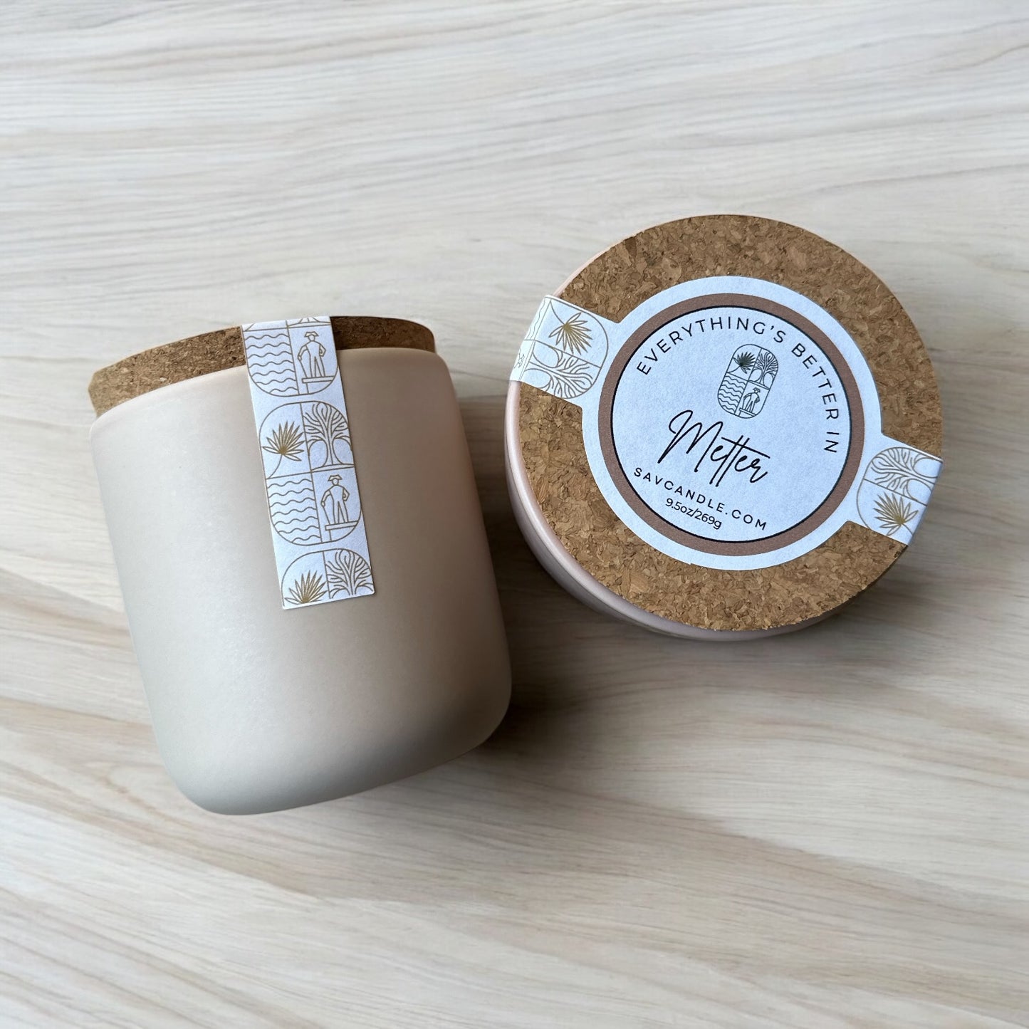 METTER, GA - 9.5oz Blush Ceramic - Cork Lid
