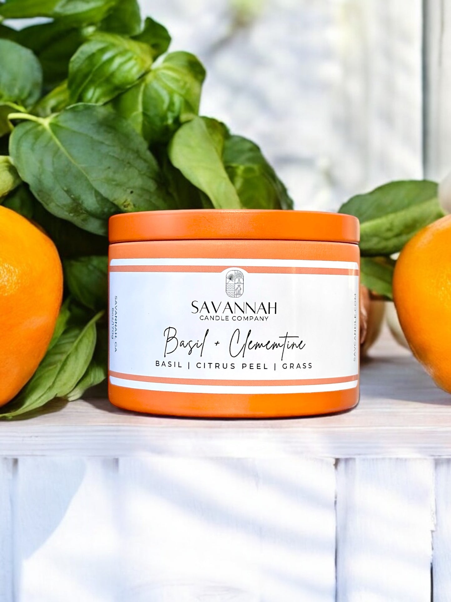 BASIL + CLEMENTINE - 6oz - Orange Tin - Summer 2025