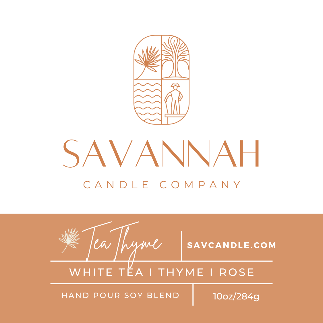 TEA THYME - 8oz - White Glass - Resort Collection