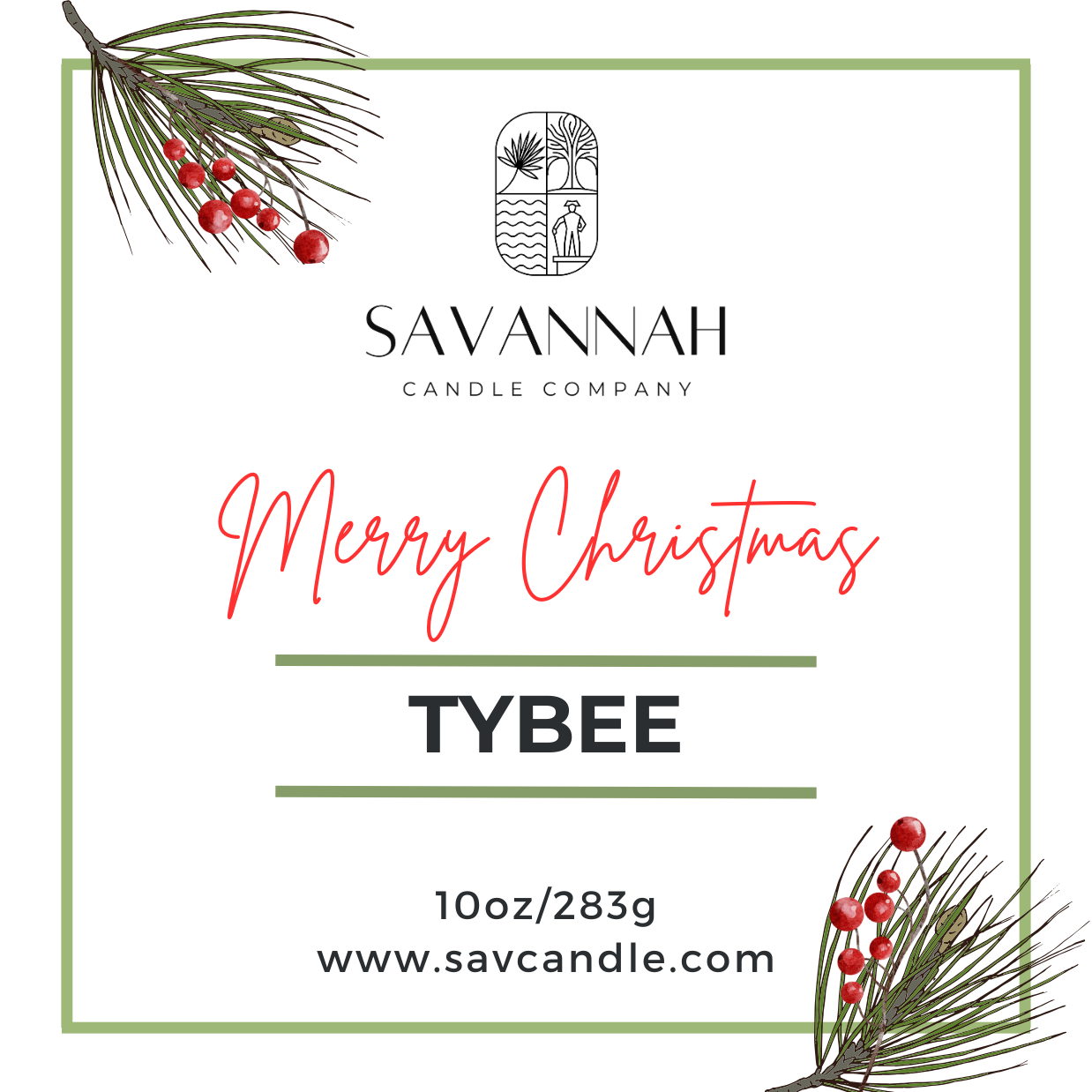 SAVANNAH HOLIDAY - 10oz Matte Sage Glass - Gold Lid
