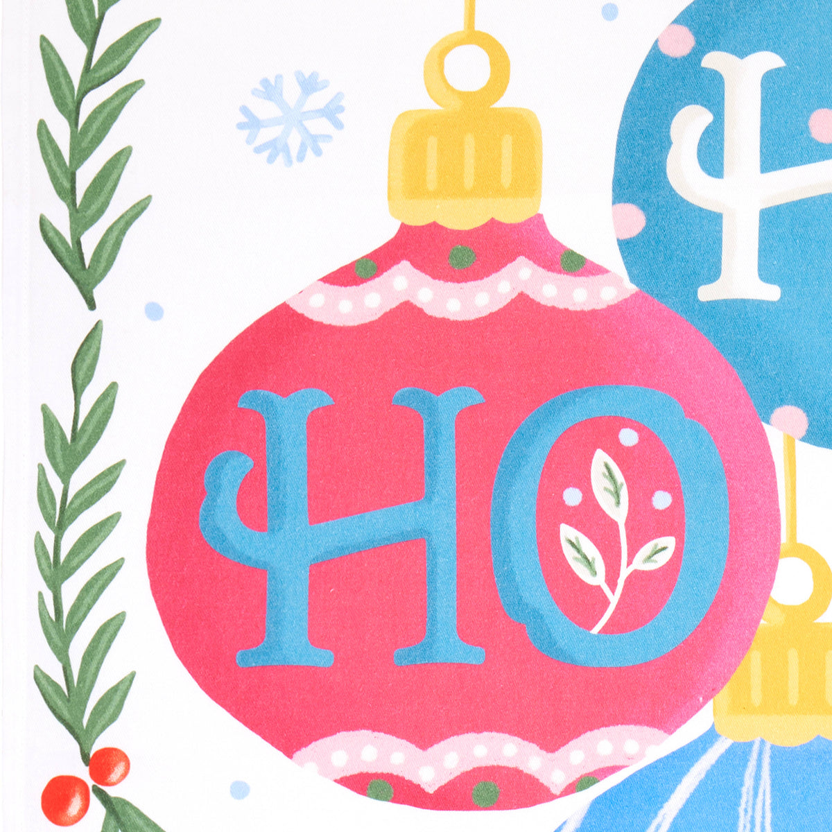 Ho Ho Ho w/Pom Poms Kitchen Towel