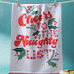 Naughty List w/Pom Poms Kitchen Towel