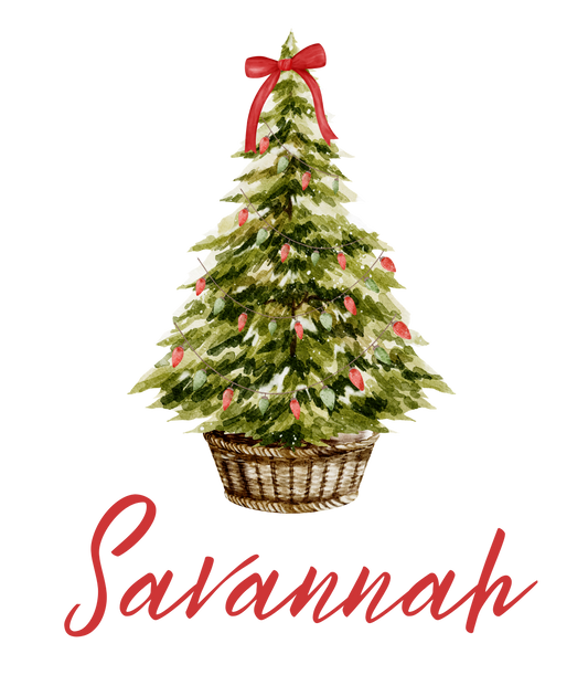 Holiday Tree Watercolor Postcard
