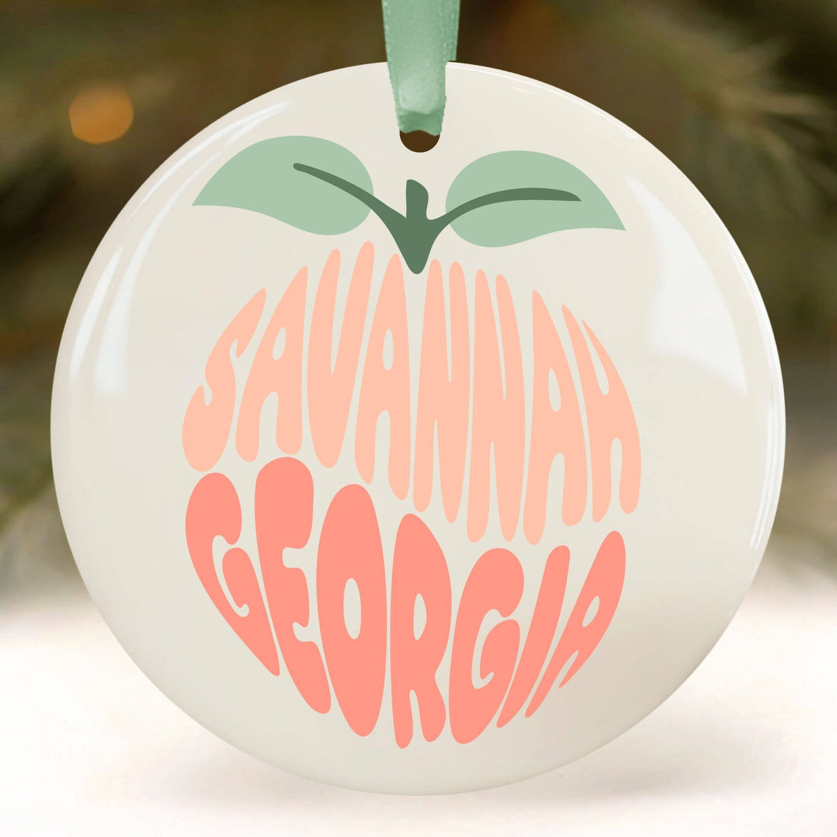 Savannah Christmas Ornament, Georgia Peach Souvenir Gifts