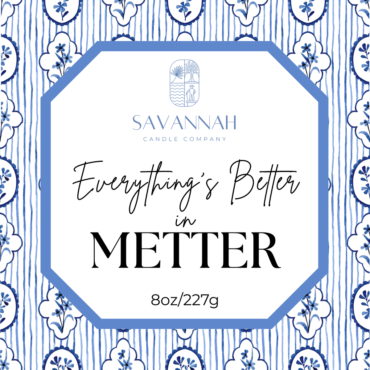METTER, GA  - 8oz Matte Blue - Silver Lid