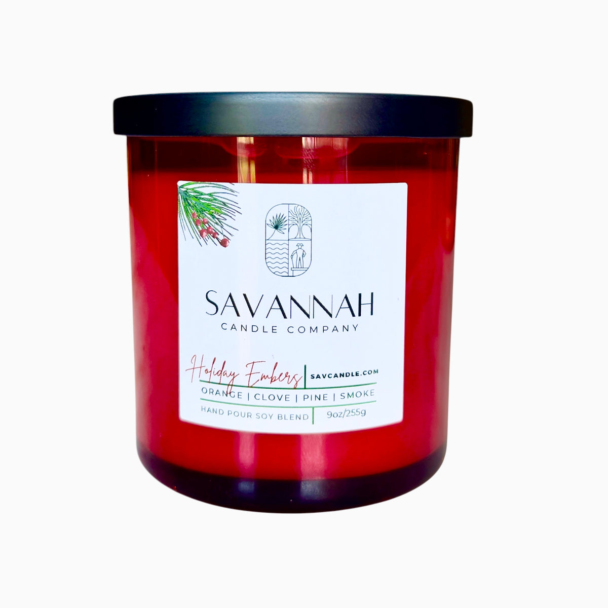 Holiday Embers - 9oz - Red Glass/Matte Black - Holiday 2026