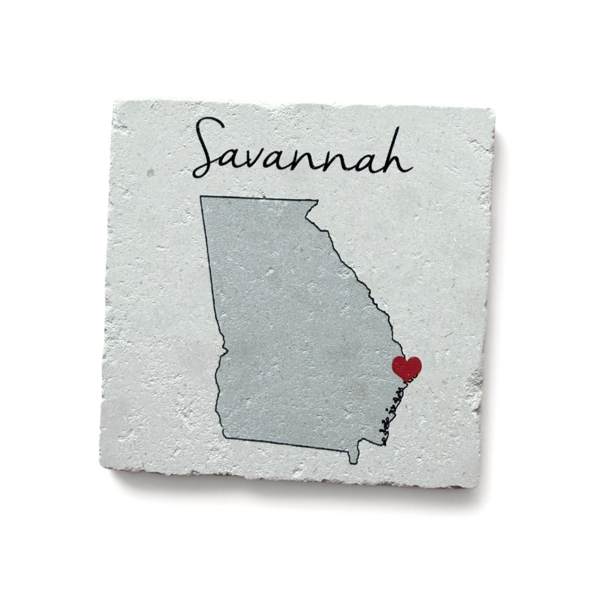 Savannah Customized Heart Coaster: Limestone