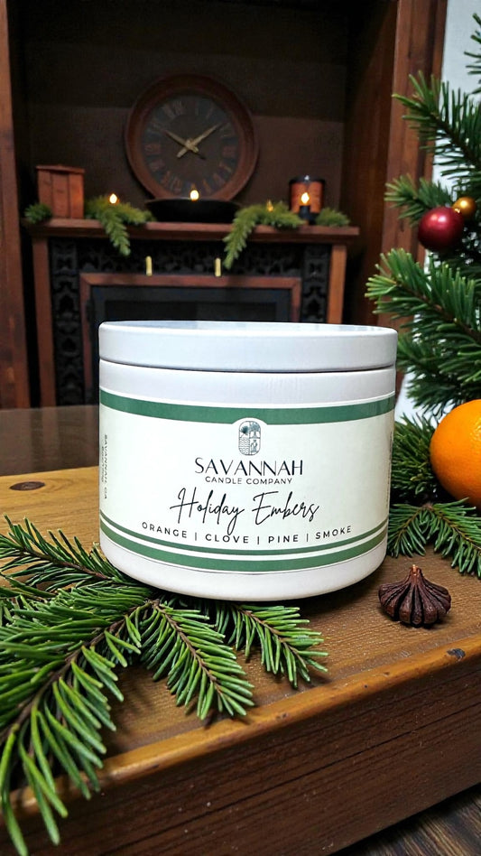 HOLIDAY EMBERS - 6oz - White Tin - Holiday 2025