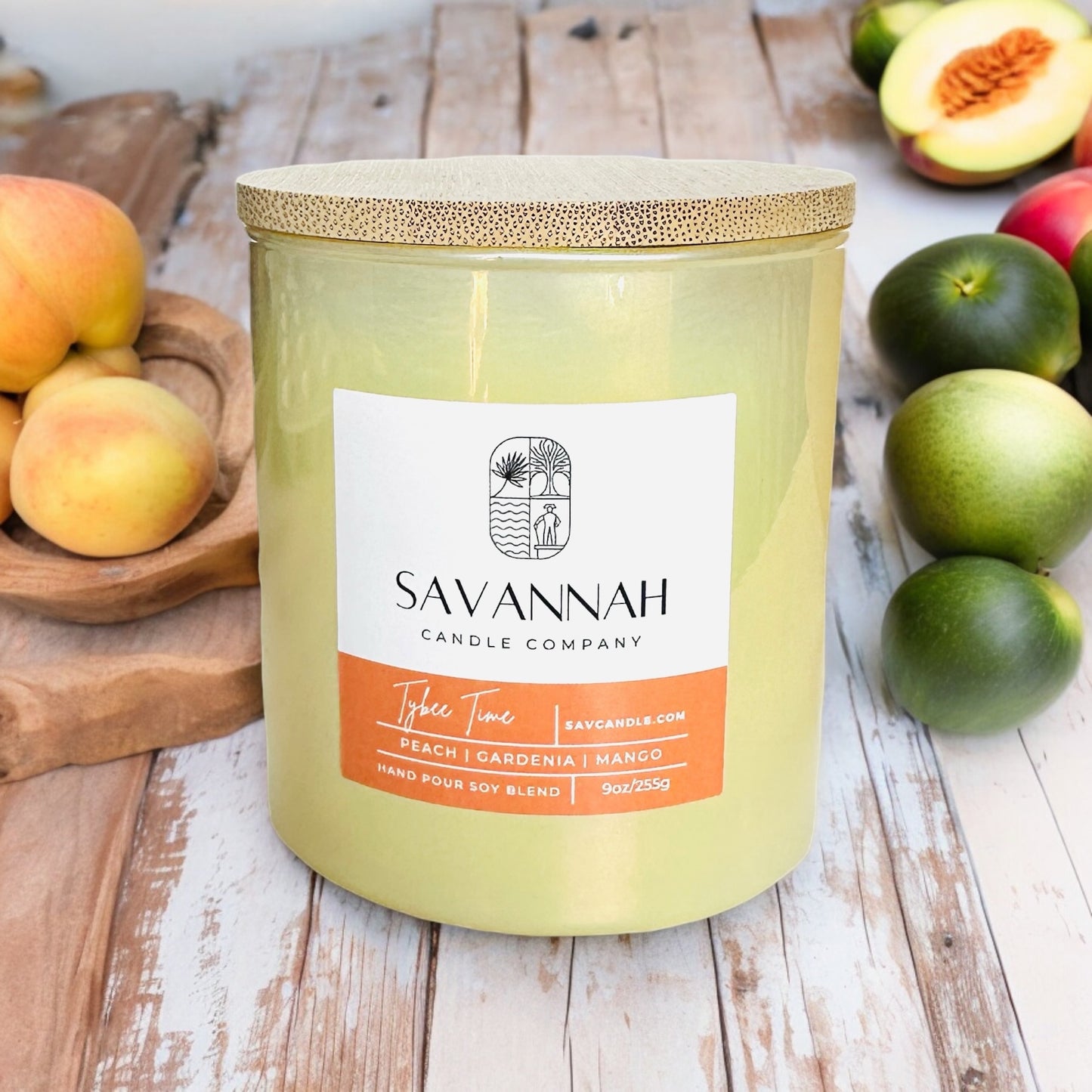 TYBEE TIME - 9oz - Iridescent Glass/Bamboo Lid - Summer 2024