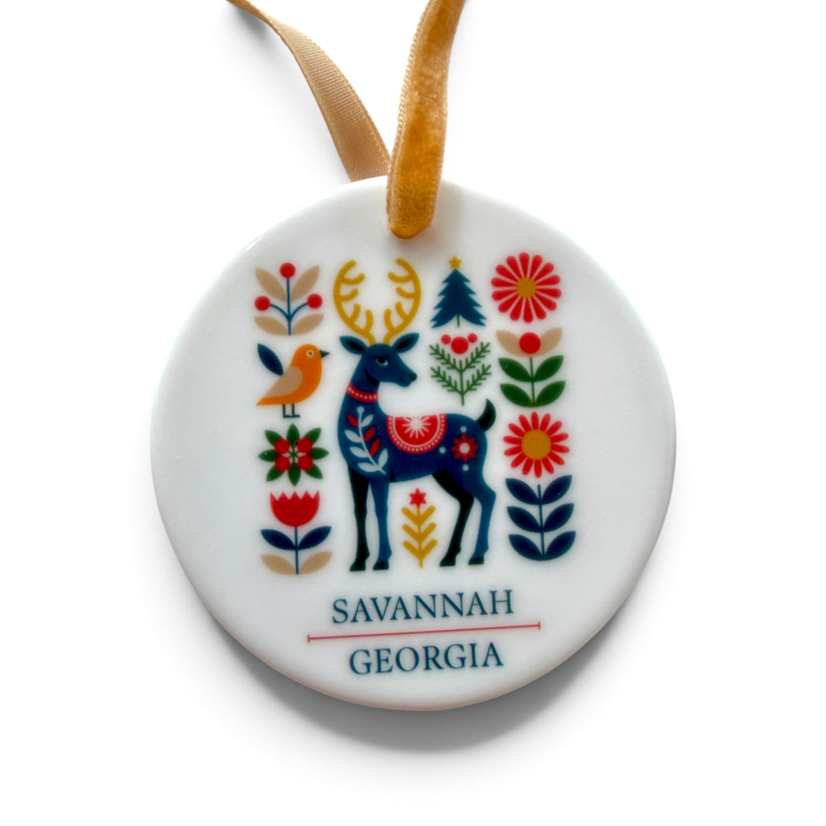 Scandinavian Christmas Ornament, Custom Name Drop Souvenir