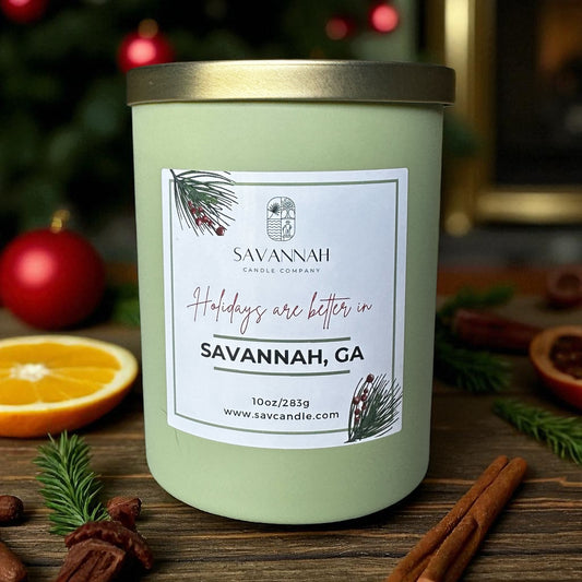 SAVANNAH HOLIDAY - 10oz Matte Sage Glass - Gold Lid