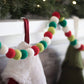 North Pole Holiday Eco Wool Garland Ornament - Christmas: S - 24 beads/8ft (1" beads)