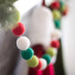 North Pole Holiday Eco Wool Garland Ornament - Christmas: S - 24 beads/8ft (1" beads)