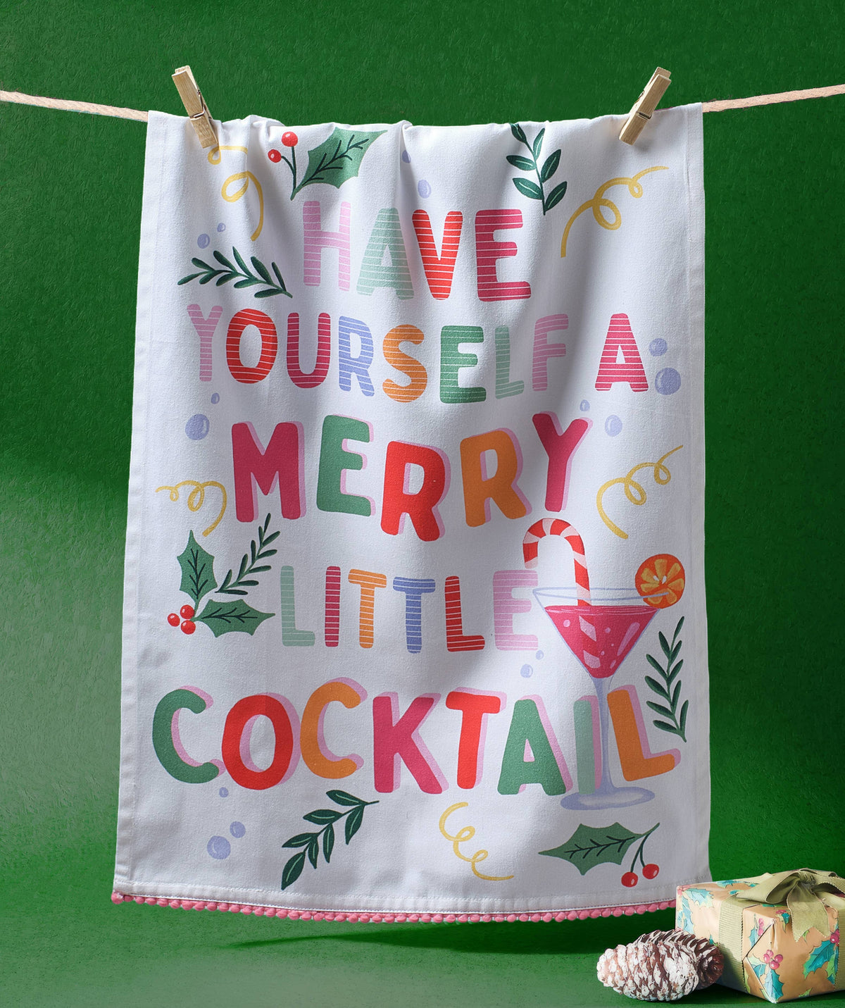 Merry Cocktail Kitchen Towel