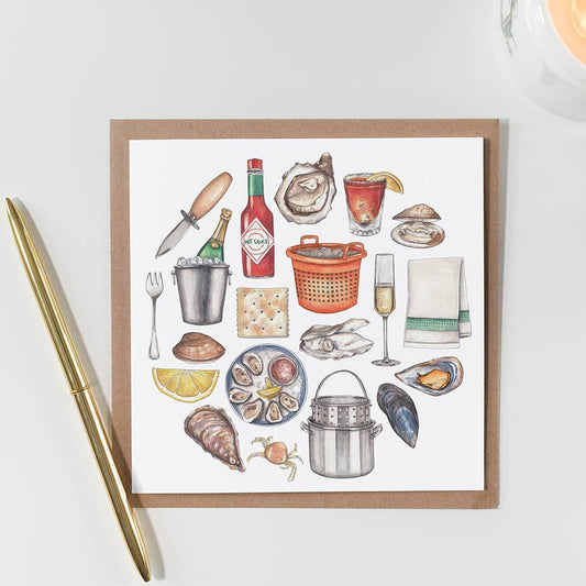 Oyster Watercolor Notecard