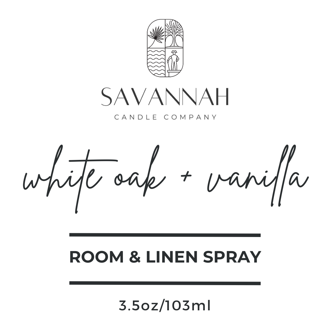 White Oak + Vanilla - Room Spray - 3.5oz Matte White